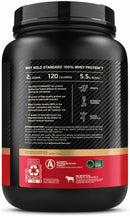 Optimum Nutrition Gold Standard 100% Whey Protein Powder, Double Rich Chocolate, 24g Protein, 2 Lb