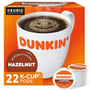 Dunkin' Hazelnut Flavored Medium Roast K-Cup Coffee Pods 22 Count, Keurig Compatible, Arabica Coffee, Smooth Nutty Flavor