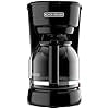 BLACK+DECKER 12-Cup Coffee Maker with Easy On/Off Switch, Easy Pour, Non-Drip Carafe with Removable Filter Basket, Vortex Technology, Black