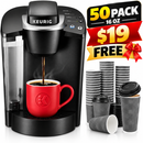 Keurig K-Classic Single Serve K-Cup Pod Coffee Maker, with 3 Brew Sizes, 48oz Removable Reservoir, Black