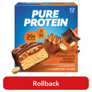 Pure Protein Bars, Chocolate Peanut Caramel, 20g Protein, Gluten Free, 1.76 Oz, 12 Count