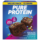 Pure Protein Bars, Galactic Brownie, Gluten Free, 20g Protein, 1.76 oz, 12 Count