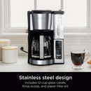 Ninja 12-Cup Programmable Drip Coffee Maker, 2 Brew Styles, Adjustable Warming Plate, CE250, Black/Stainless Steel