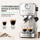 Casabrews 3700Gense Espresso Machine with 58mm Portafilter, PID Temperature Control, Pressure Gauge, 20-Bar Pump, Steam Wand & Stainless Steel Design